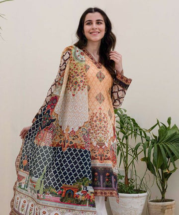 Zellbury Buttermilk Beige Lawn Suit Lawn Collection 2021